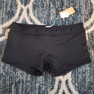 Womens Black Swim Short Boyshort
